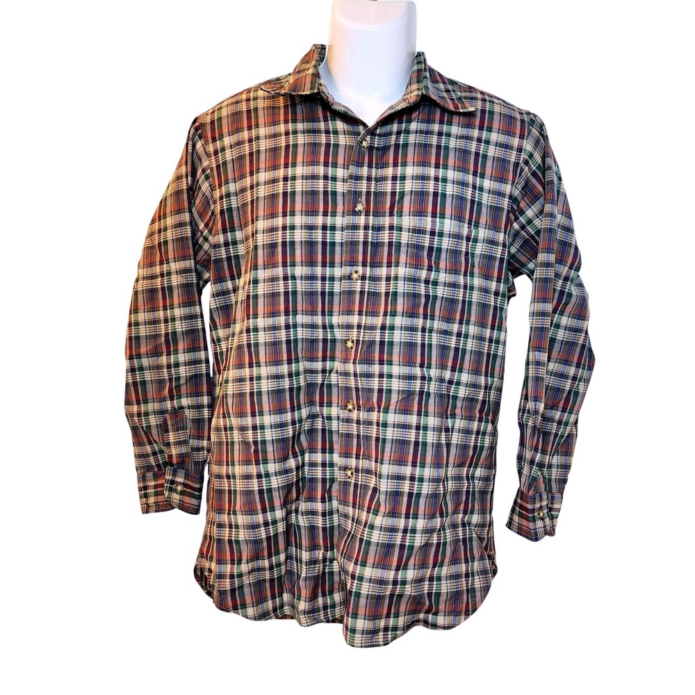 Pendleton Woolen Mills Plaid Button Down Shirt Men's Size M Pure Virgin Wool